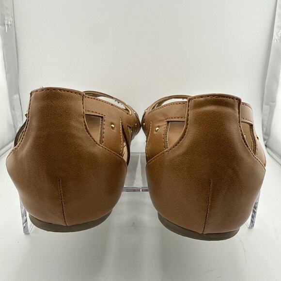 Thalia Sodi Women’s Zuly Cognac Leather Sandals 10 W EUC IN‎ BOX - Picture 6 of 11